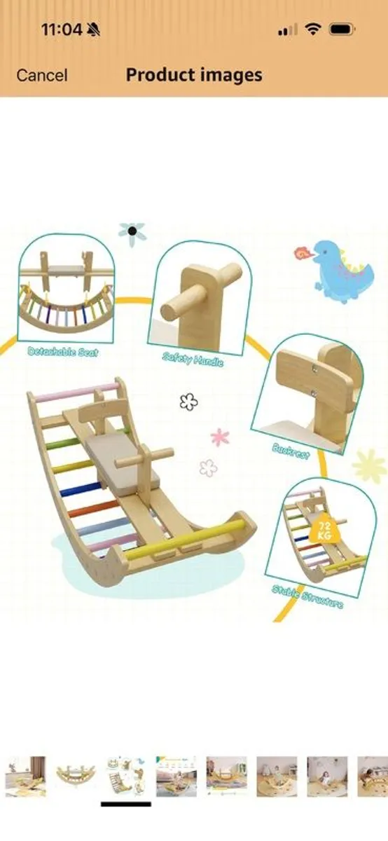 Wooden climbing arch and seesaw attachment - Image 3
