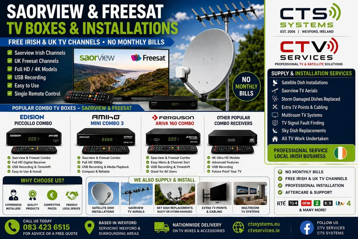 Saorview Freesat TV Boxes Dish & Aerial Installer - Image 2