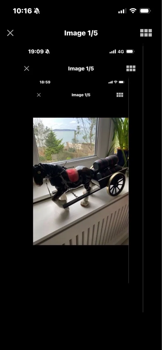 Vintage Ceramic Shire Horse & Trap - Image 1