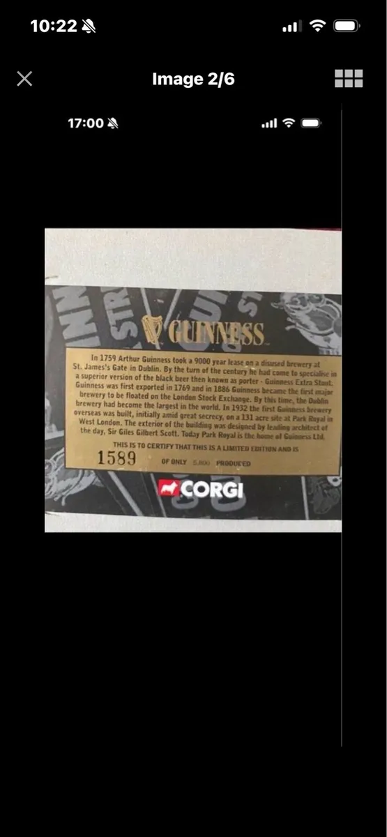 Limited Edition Corgi Guinness Delivery Truck - Image 2
