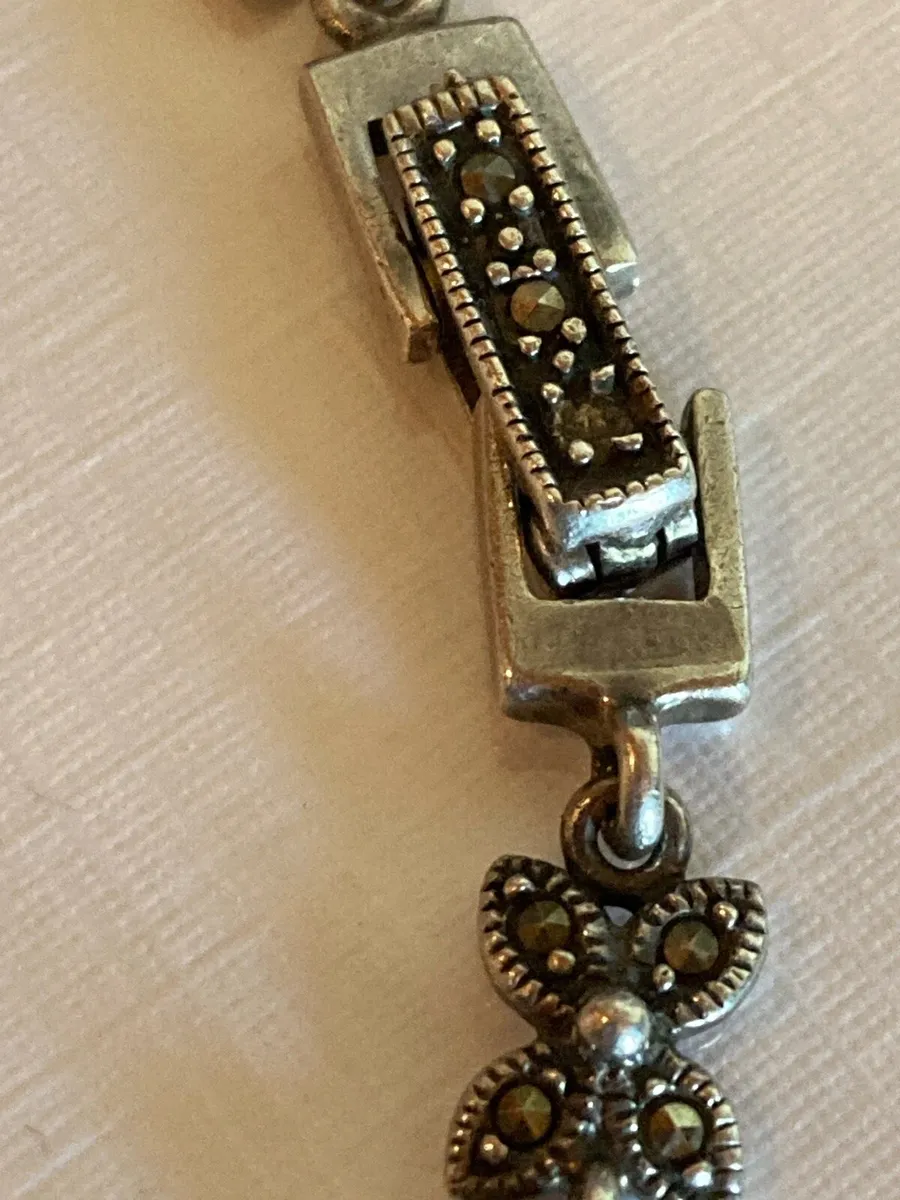 Sterling Silver vintage marcasite bracelet - Image 4