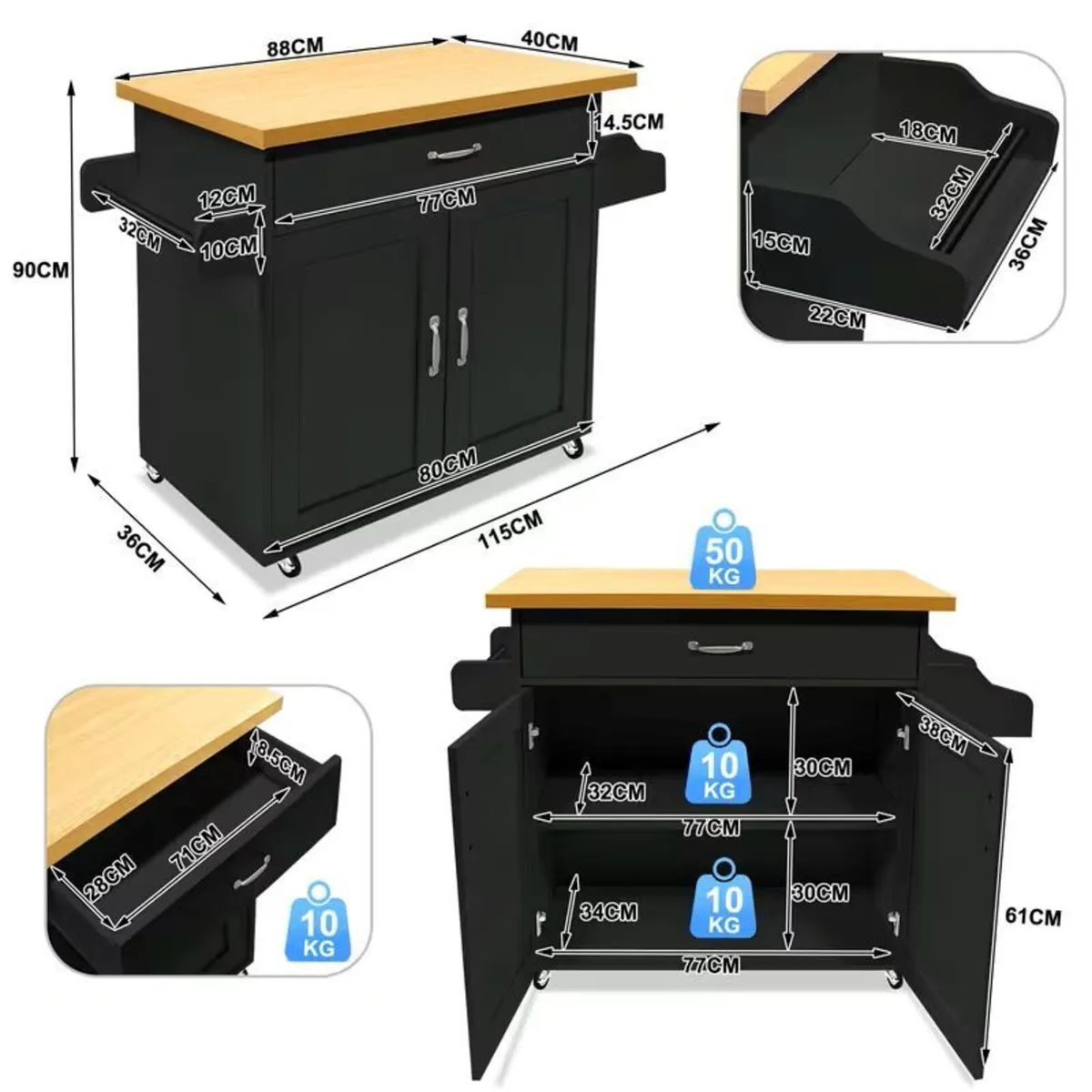 mobile kitchen island - Image 2