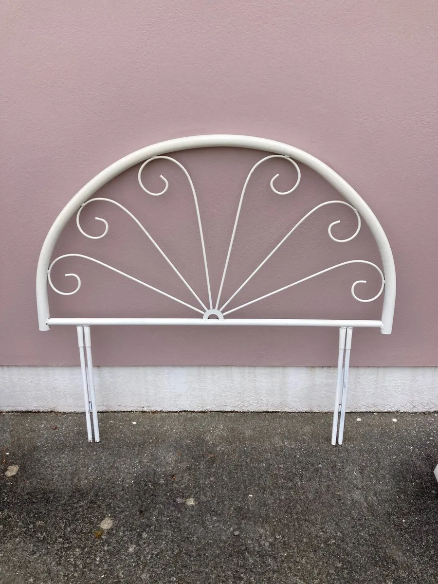 Metal Headboard White for 4ft bed