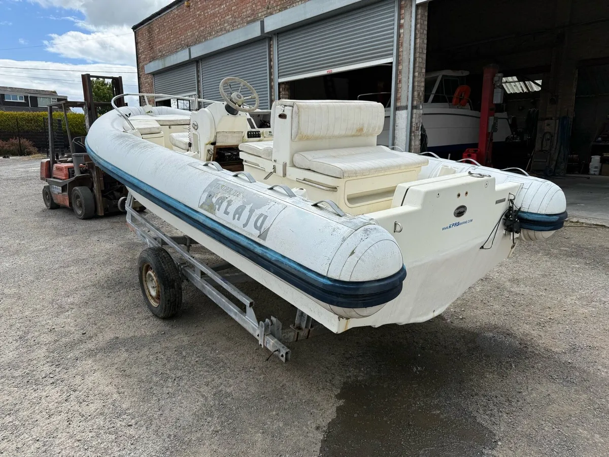 5m Rib Boat and Roller Trailer Ready For Outboard - Image 1
