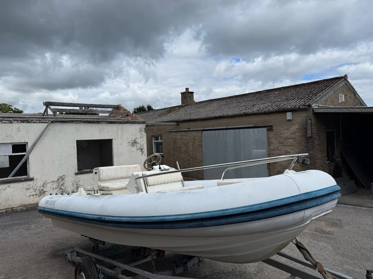 5m Rib Boat and Roller Trailer Ready For Outboard - Image 4