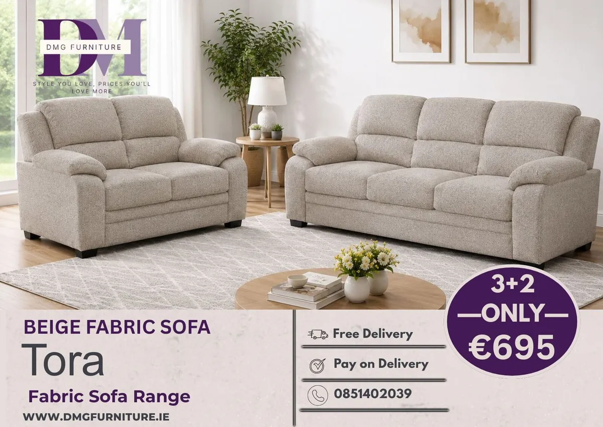 New 3+2 Grey Tora Sofa Free Delivery Nationwide - Image 2