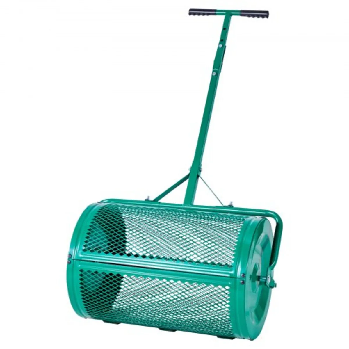 Tow Behind Lawn Spreader with Aeration Spikes, 0.8 - Image 1