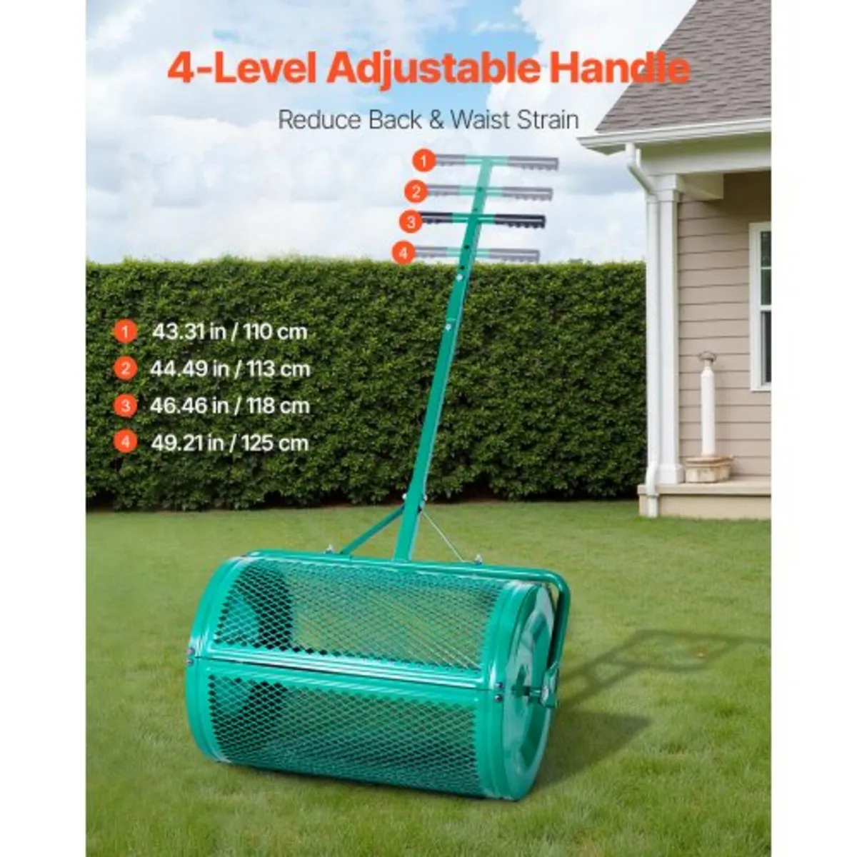 Tow Behind Lawn Spreader with Aeration Spikes, 0.8 - Image 2