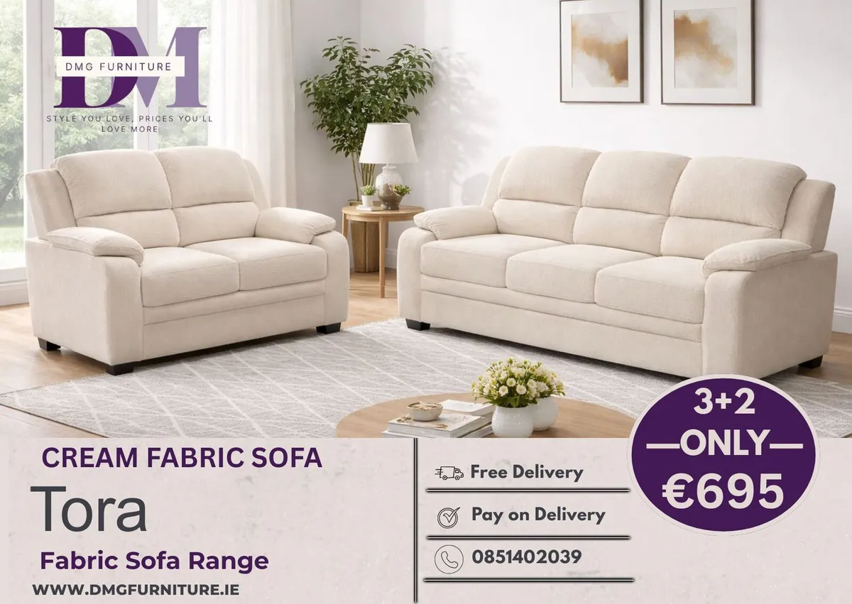 New 3+2 Grey Tora Sofa Free Delivery Nationwide - Image 3