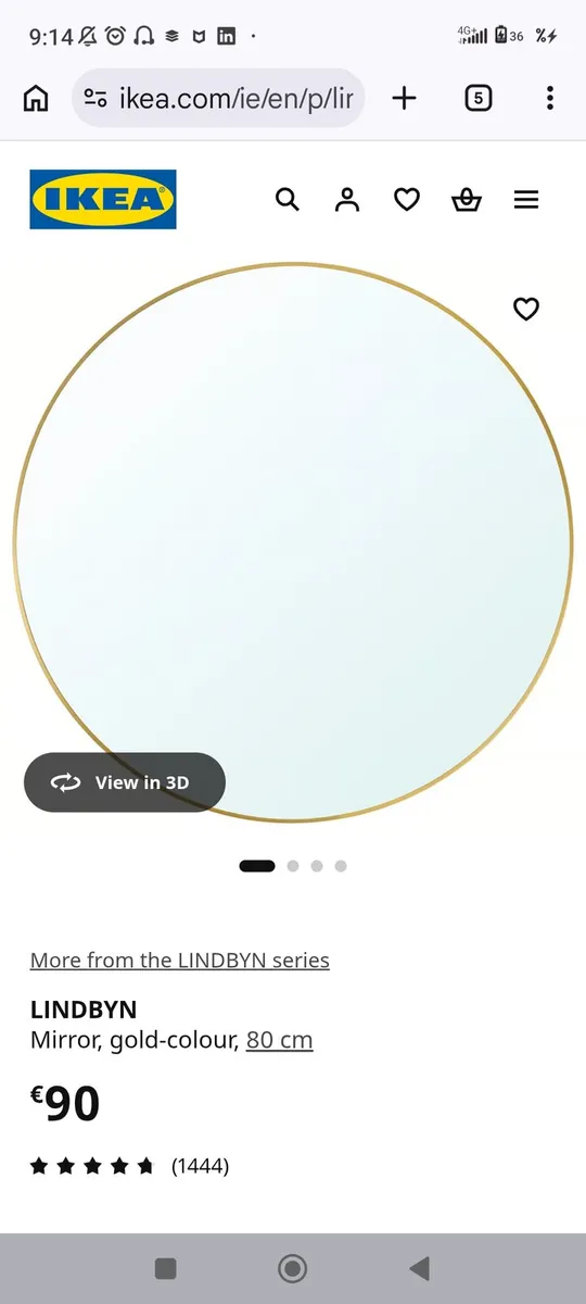 IKEA Lindbyn 80cm Mirror - Brand New - Image 2