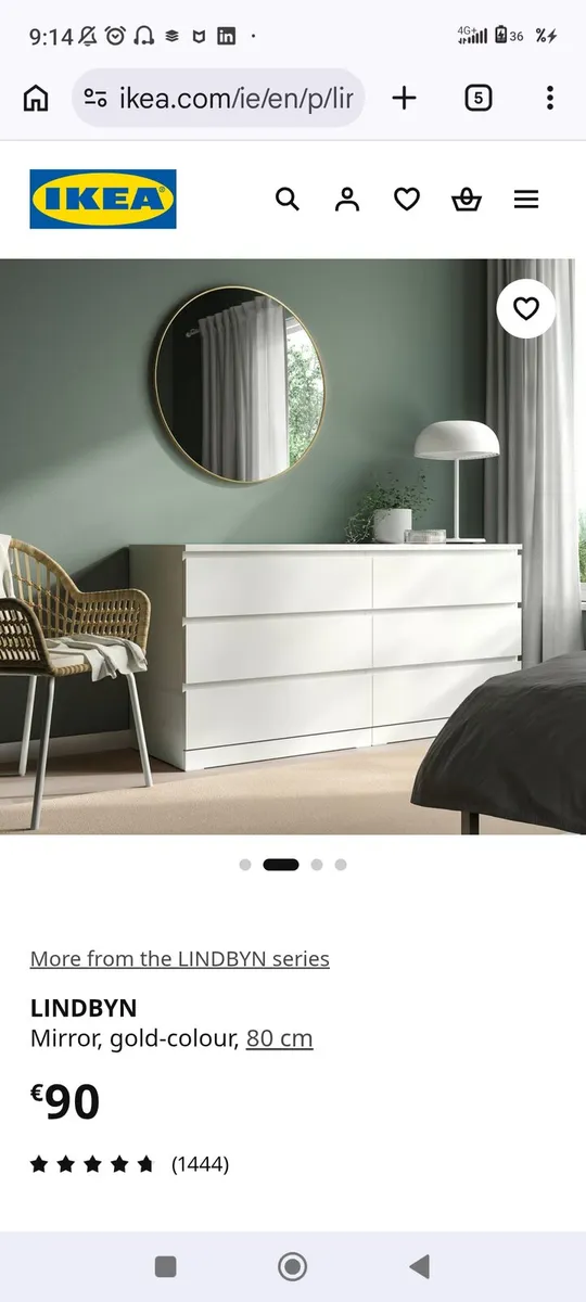 IKEA Lindbyn 80cm Mirror - Brand New - Image 3