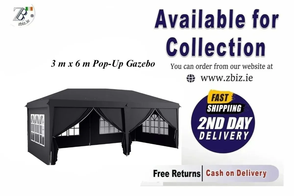 Gazebo Pop Up 3x6m with Storage Bag Easy Setup - Image 2