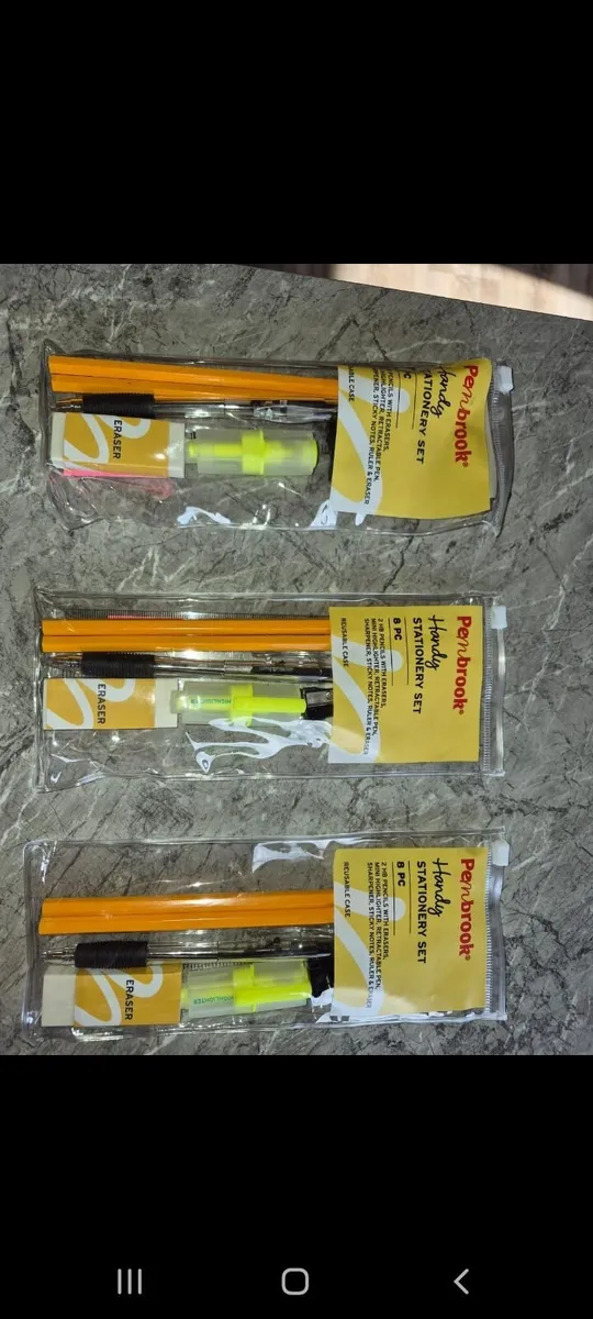 Pens pencils erasers new