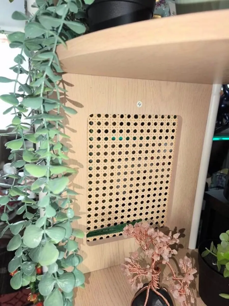 **stylish wood/wicker large corner unit** - Image 3