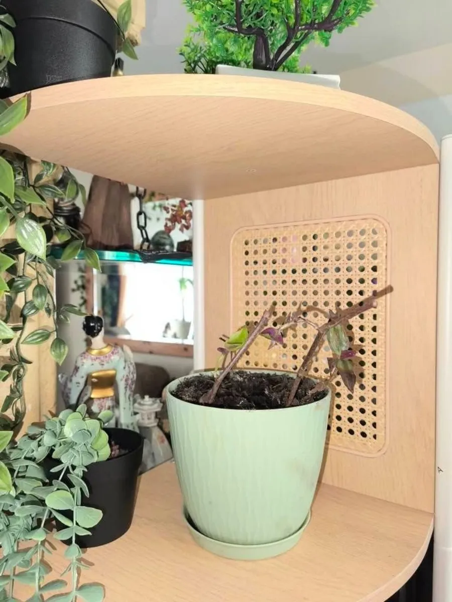 **stylish wood/wicker large corner unit** - Image 4