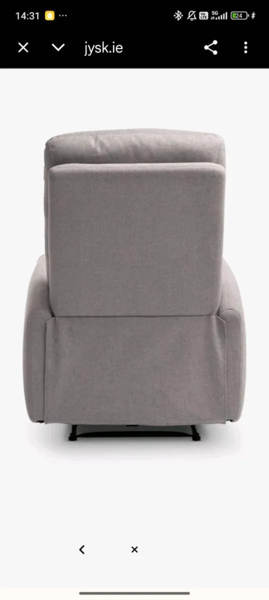 JYSK VONSILD electric light grey fabric recliner - Image 4