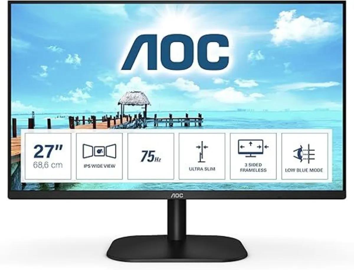 AOC 27 inch FHD Monitor - Excellent Condition - Image 1