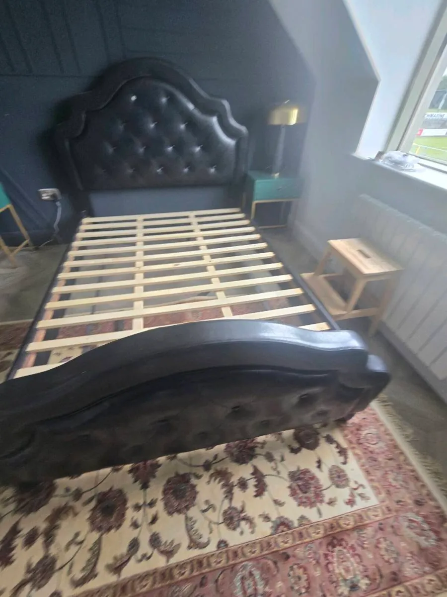 Black double bed frame - Image 1