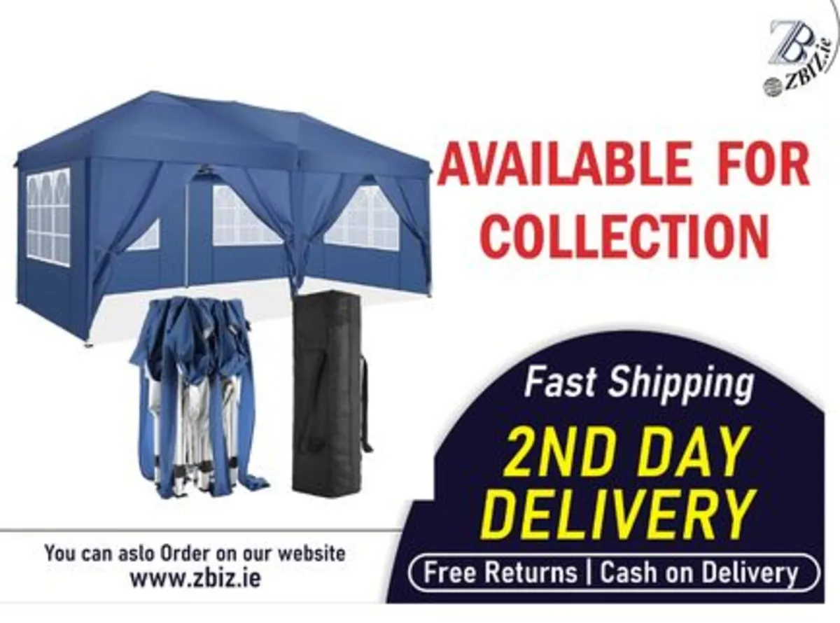 Gazebo Pop Up 3x6m 4 Side Panels & Curtains - Image 1