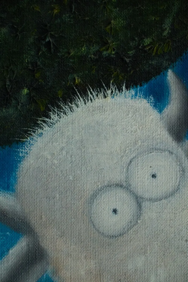 Oil Painting on Canvas – Cow in Bathtub – 70x60 cm - Image 3