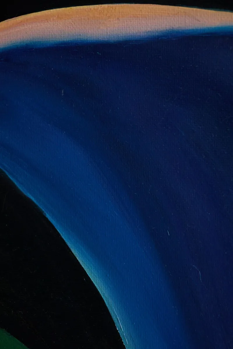 Large Original Botanical Oil Painting – Blue Calla - Image 2