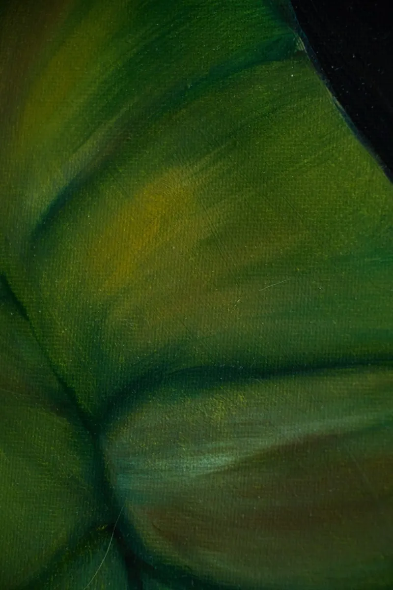 Large Original Botanical Oil Painting – Blue Calla - Image 4