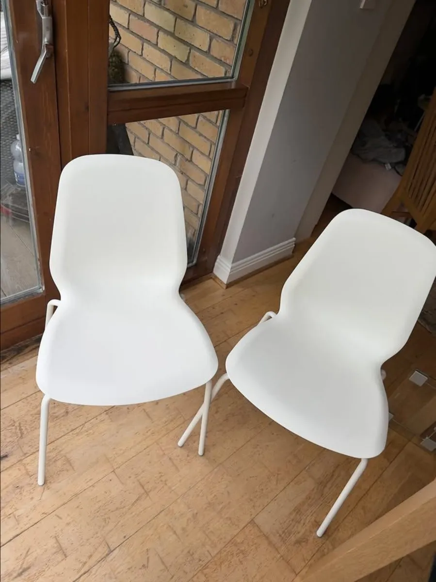 2 IKEA white chairs, Dublin 20 - Image 2