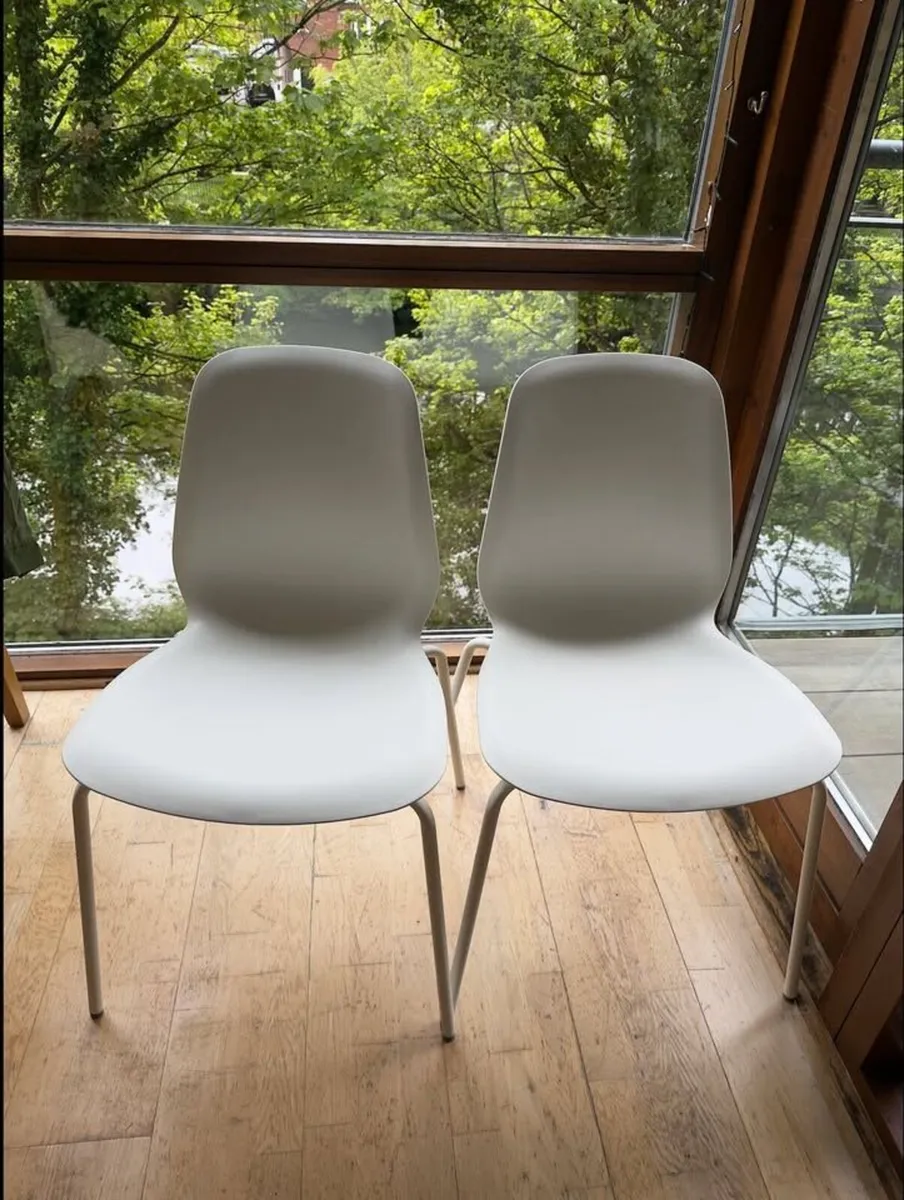 2 IKEA white chairs, Dublin 20 - Image 1