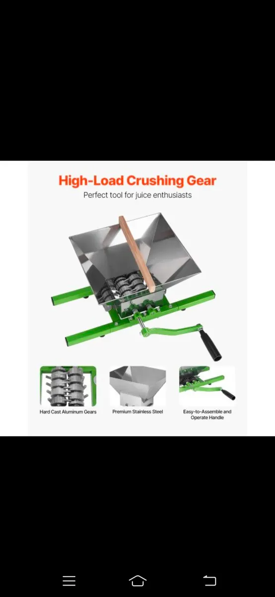 1.8 Gal/7L Fruit and Apple Crusher, Large Manual G - Image 4