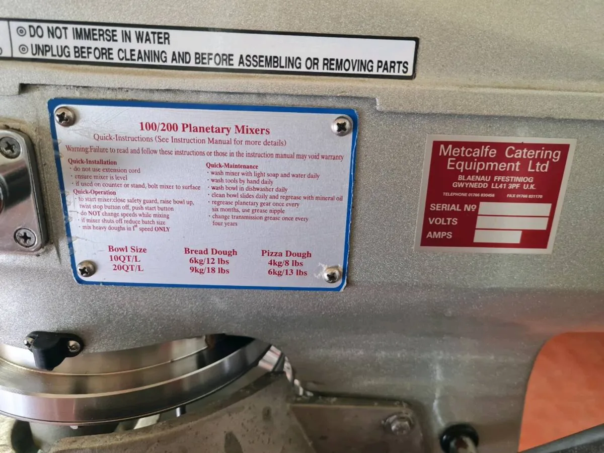 Metcalfe 20 Litre Planetary Mixer - Image 3