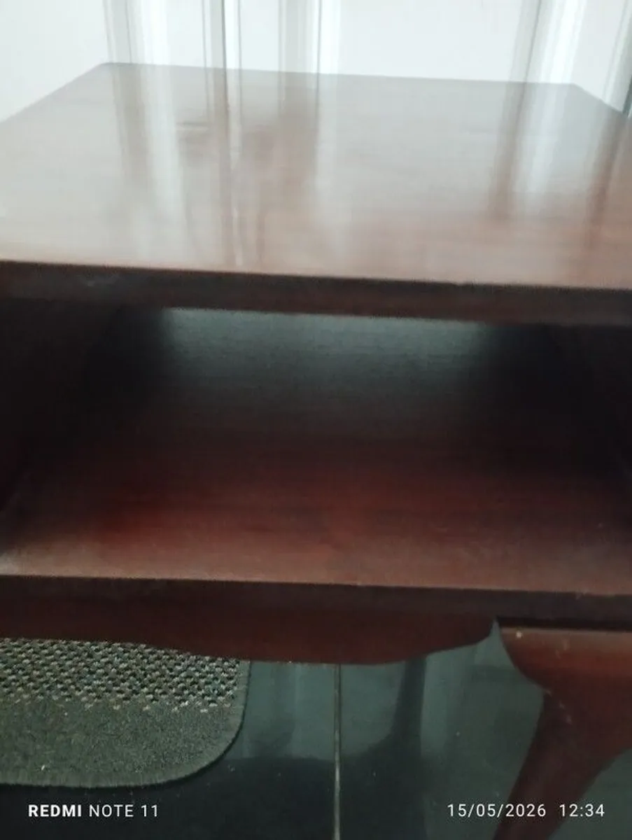 Mahogany telephone table with seat - Image 3