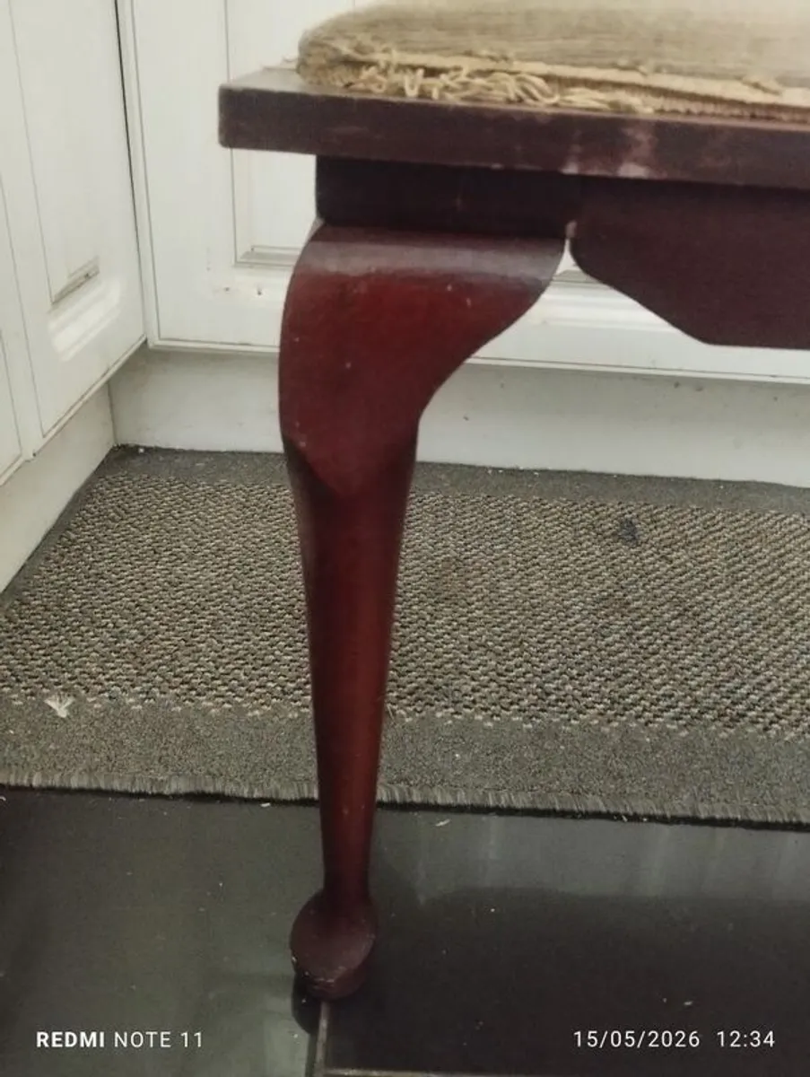 Mahogany telephone table with seat - Image 4