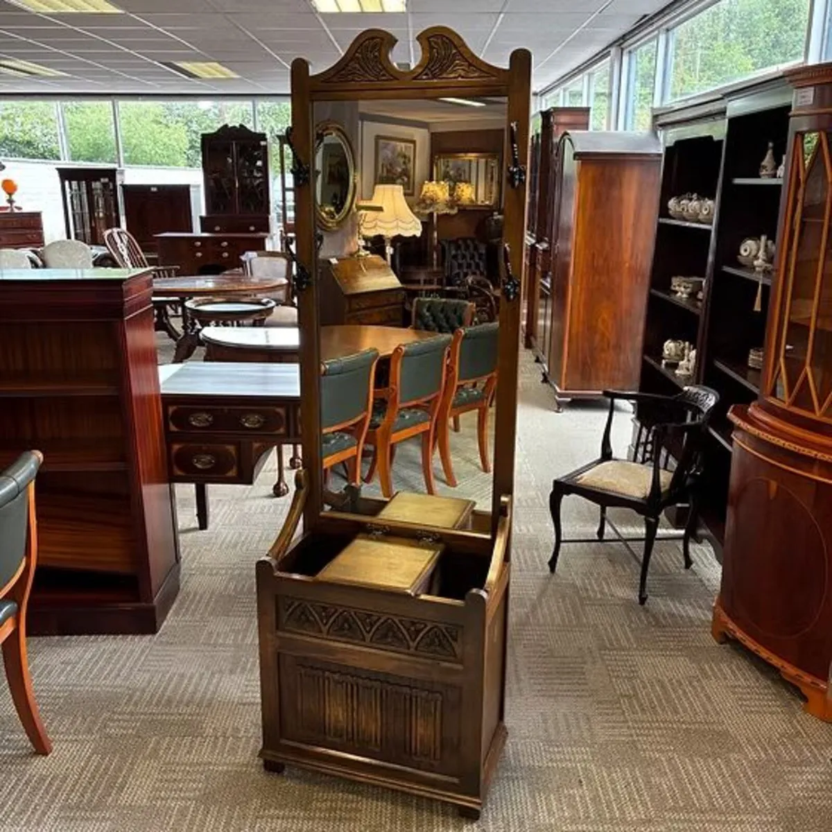 Beautiful oak antique large mirrors coat / hall st