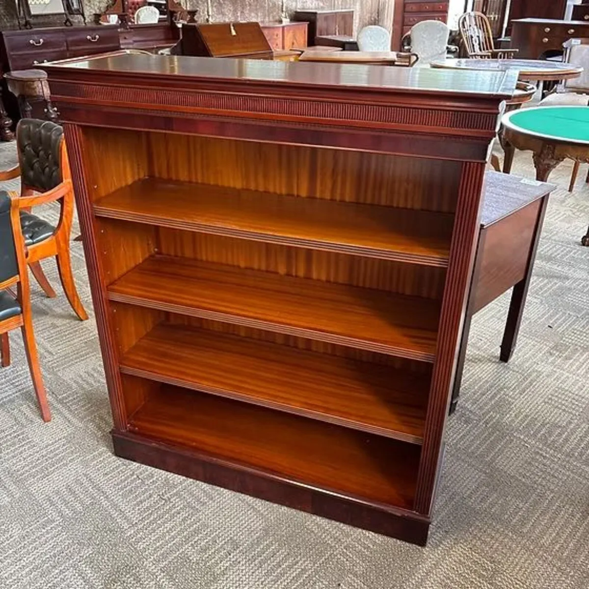 Beautiful mahogany open bookcase with three adjust