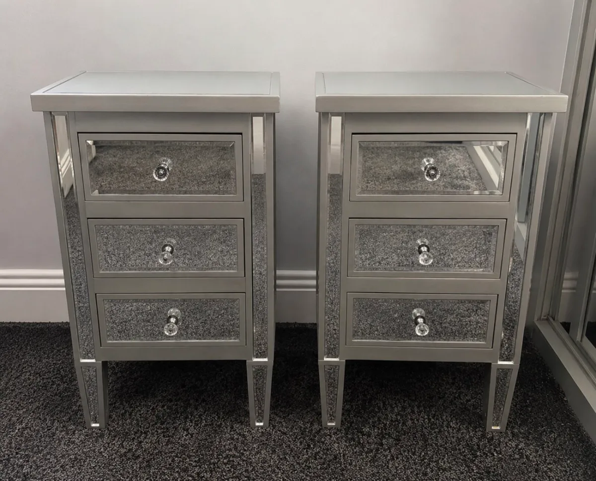Mirrored Bedside Lockers
