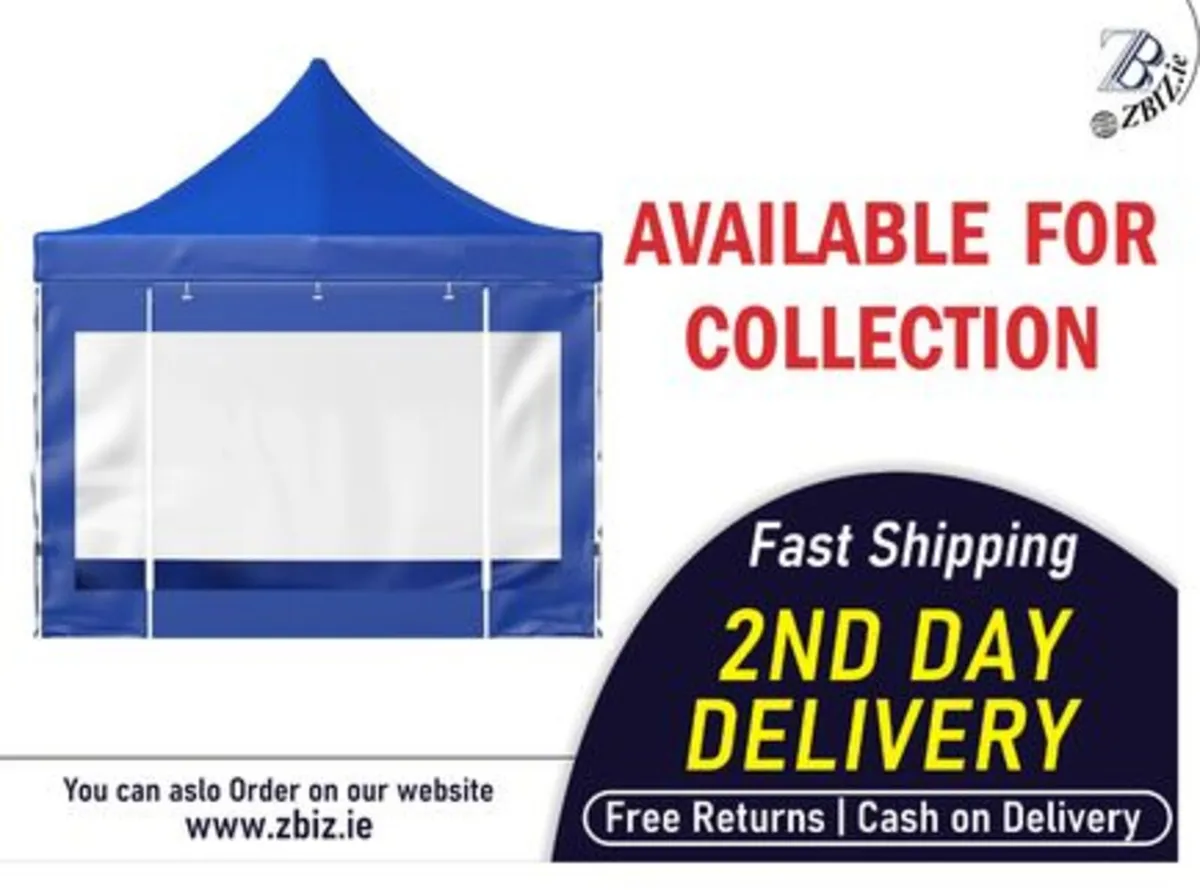 Gazebo Pop-Up Canopy Tent 10x10FT Blue - Image 1