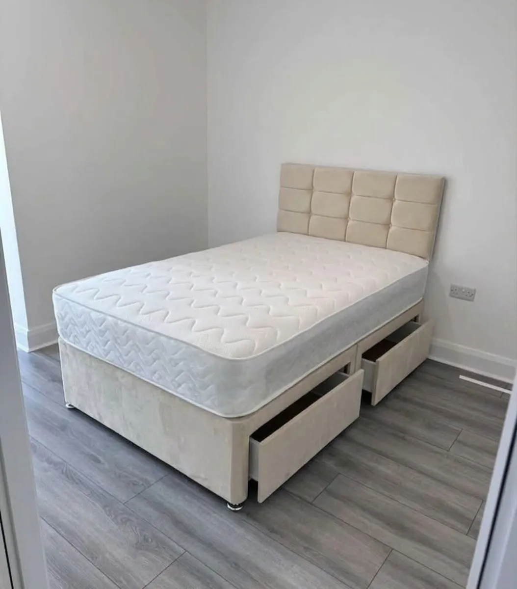 Divan Double & King Size Bed Frame With Mattress - Image 3