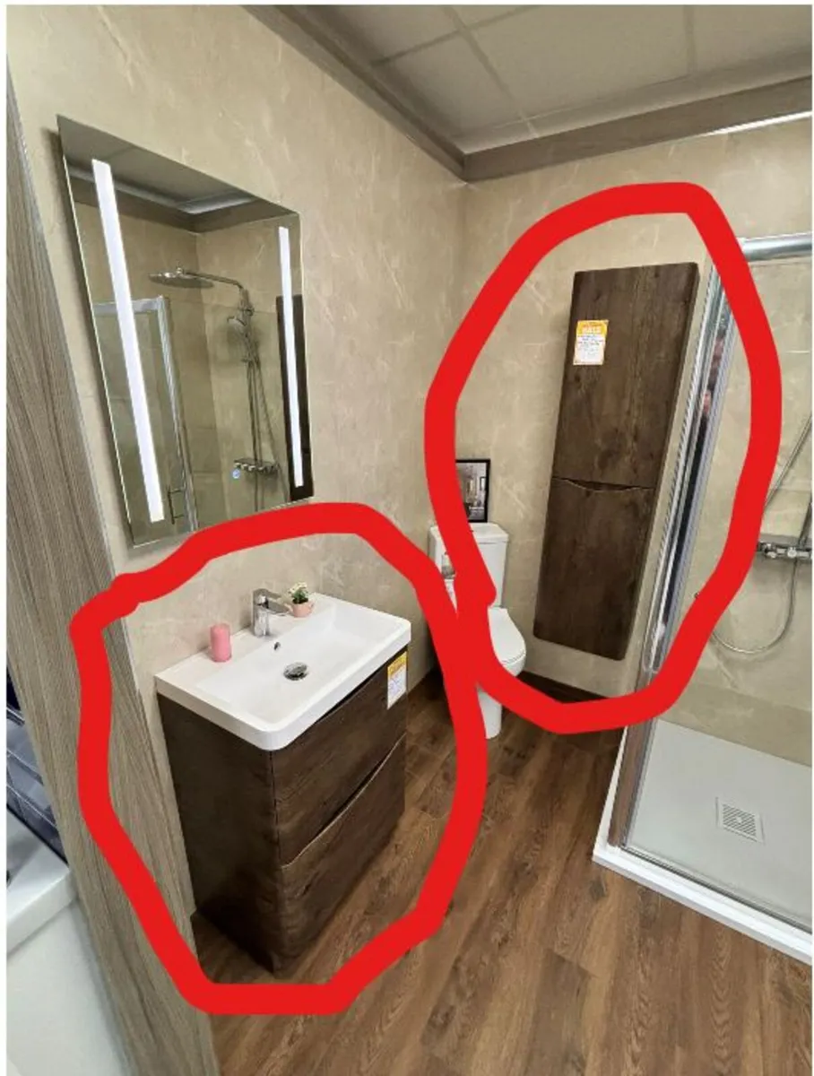 Ex Display Chestnut-Colour Bathroom Furniture Deal