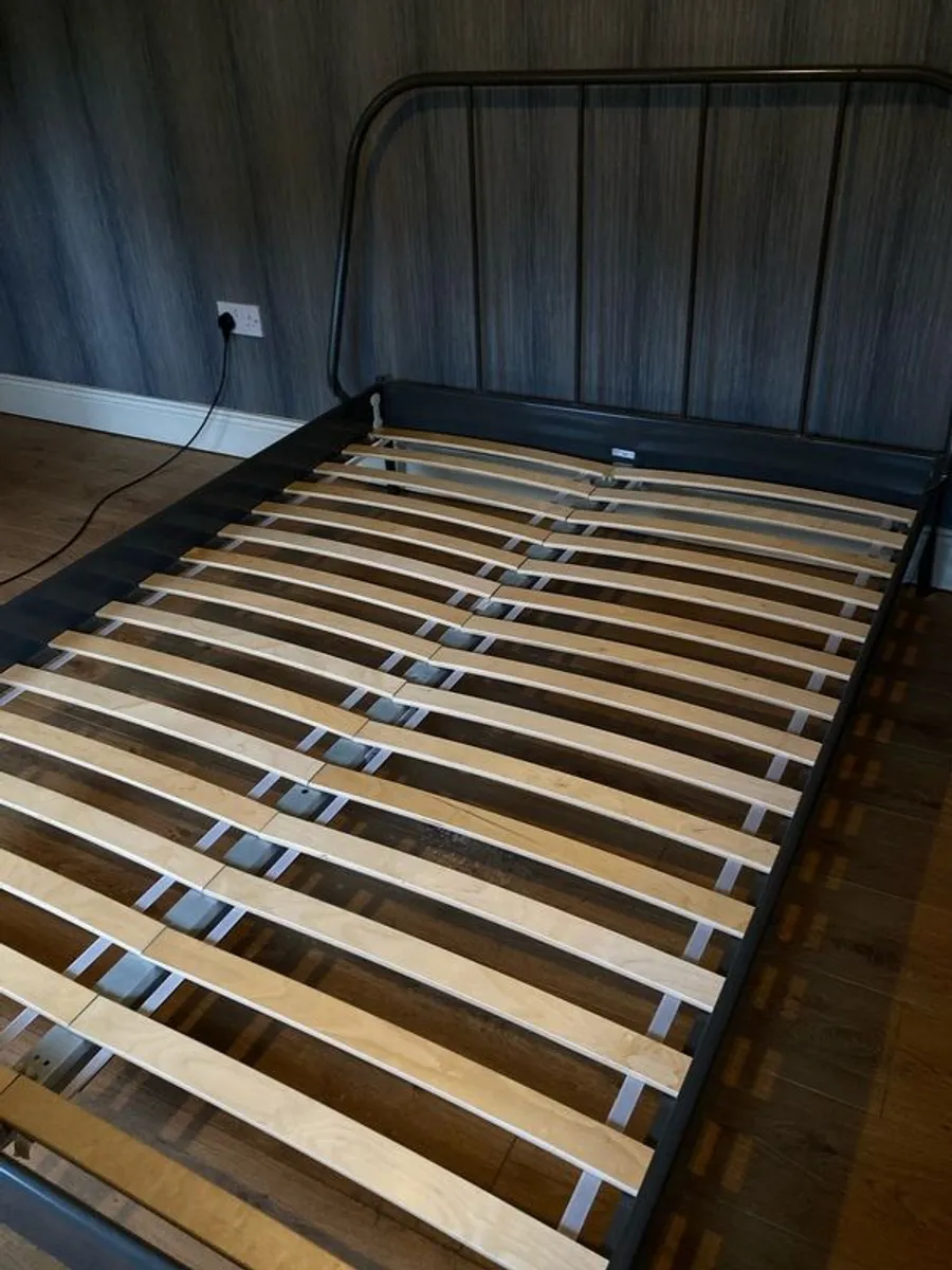 IKEA grey metal double bed - Image 1