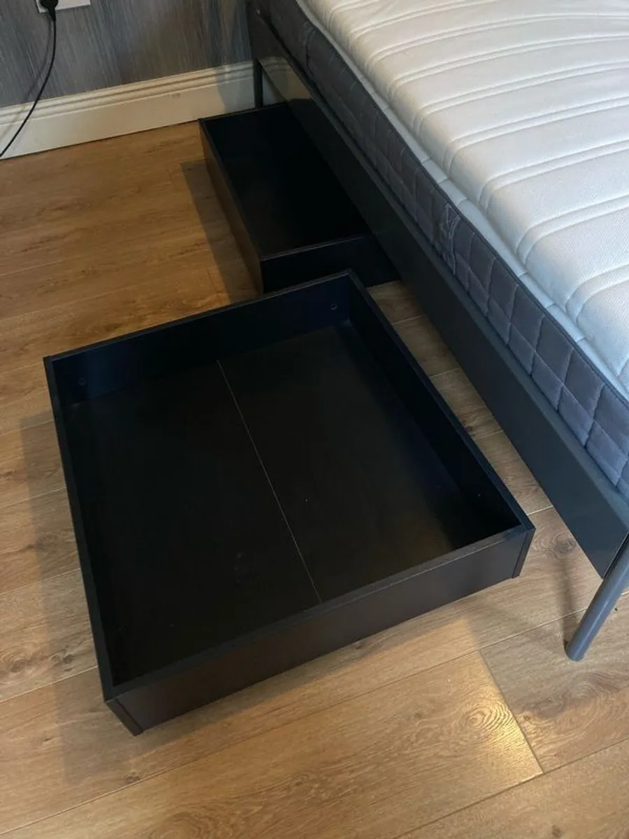 IKEA grey metal double bed - Image 3