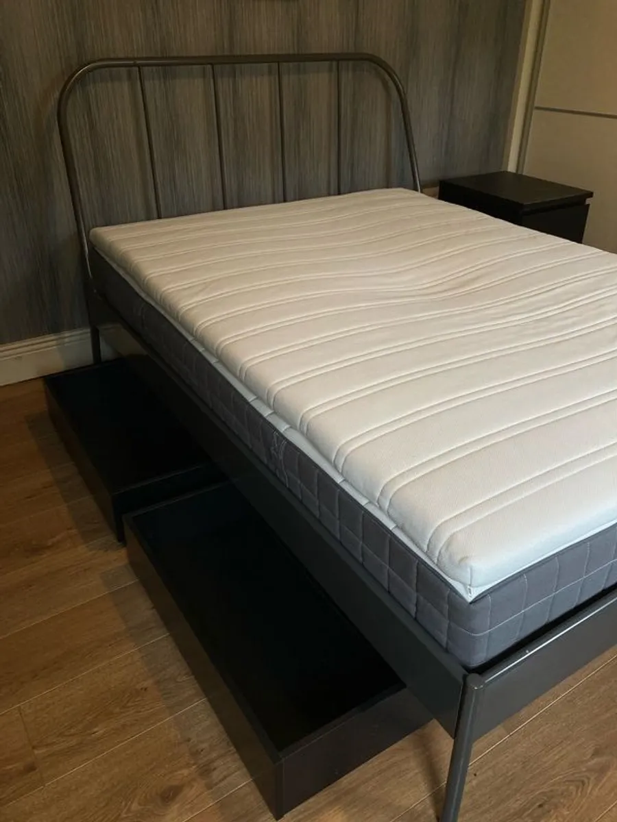 IKEA grey metal double bed - Image 4