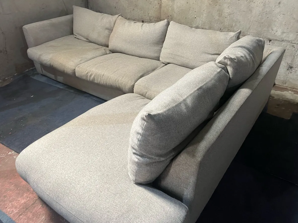 Grey corner sofa set l shaped couch - Image 3