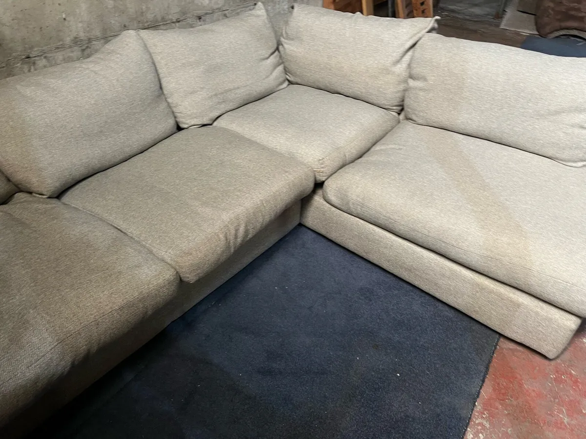 Grey corner sofa set l shaped couch - Image 4