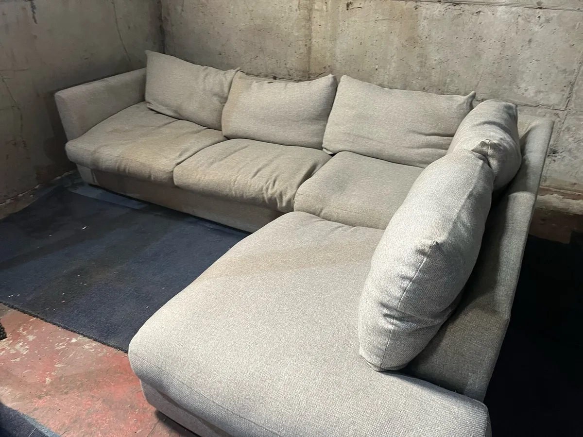 Grey corner sofa set l shaped couch - Image 2