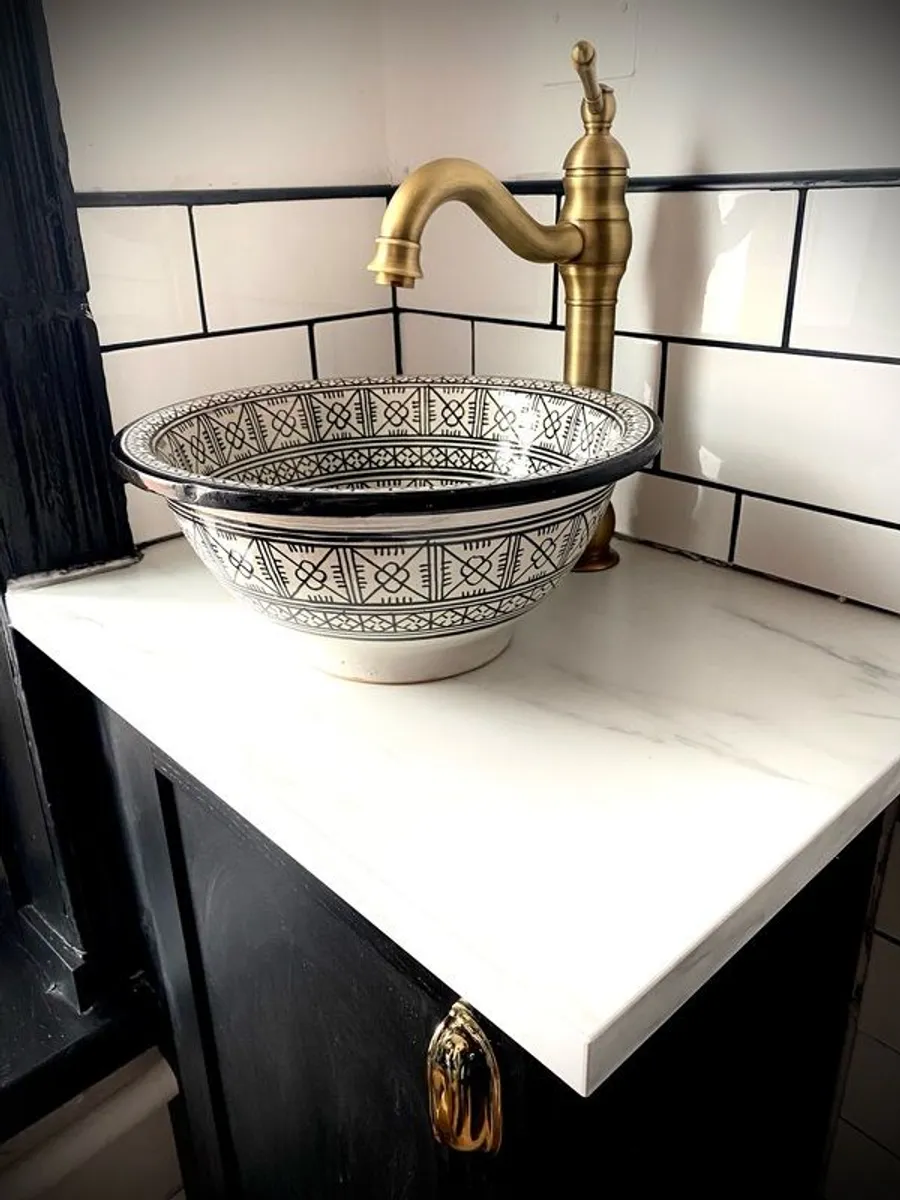 Hand painted Ceramic Moroccan bowl Sink - Image 3