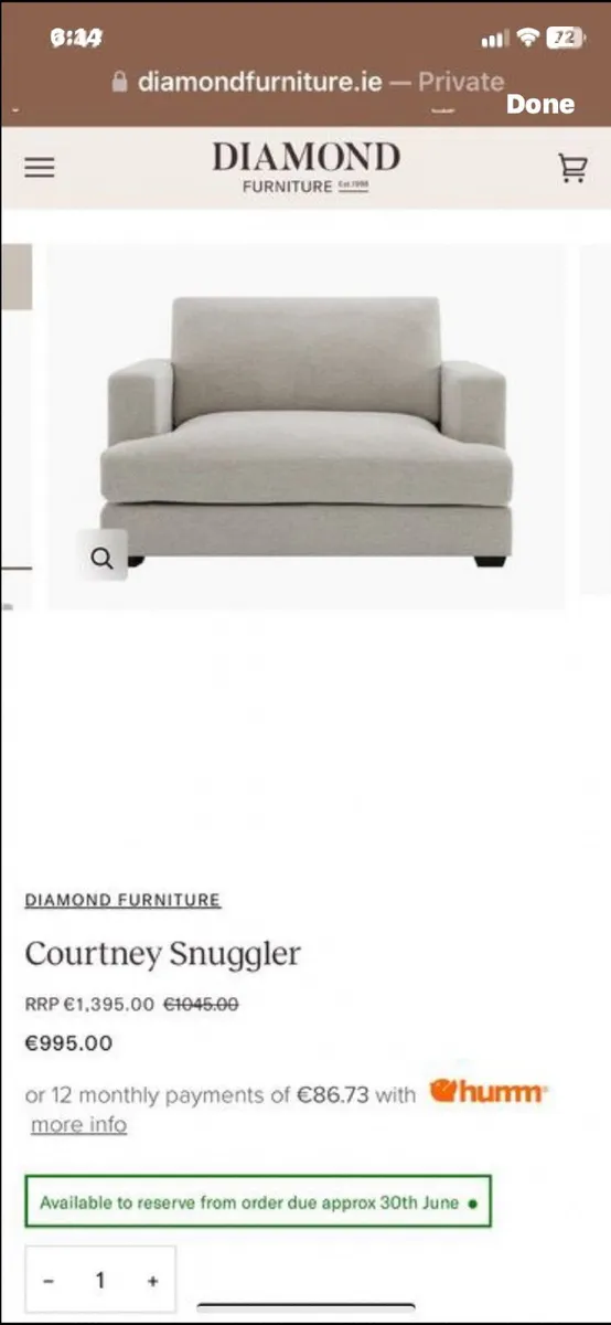 Brand New Snuggler and 2 Seater Sofa Set . - Image 1