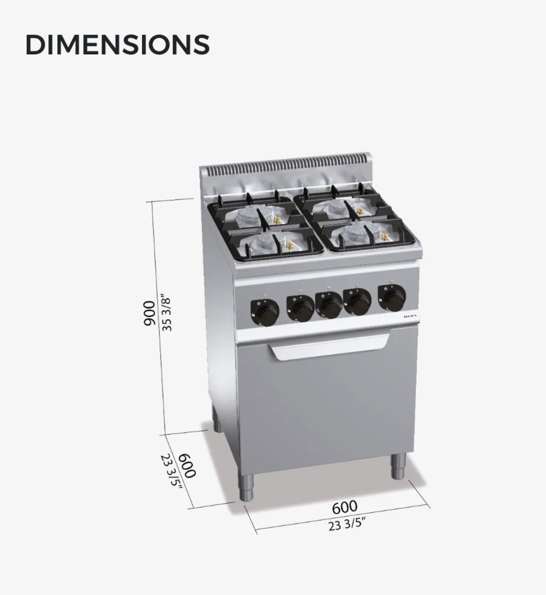 Commercial Bertos 4 ring gas stove & oven - Image 3