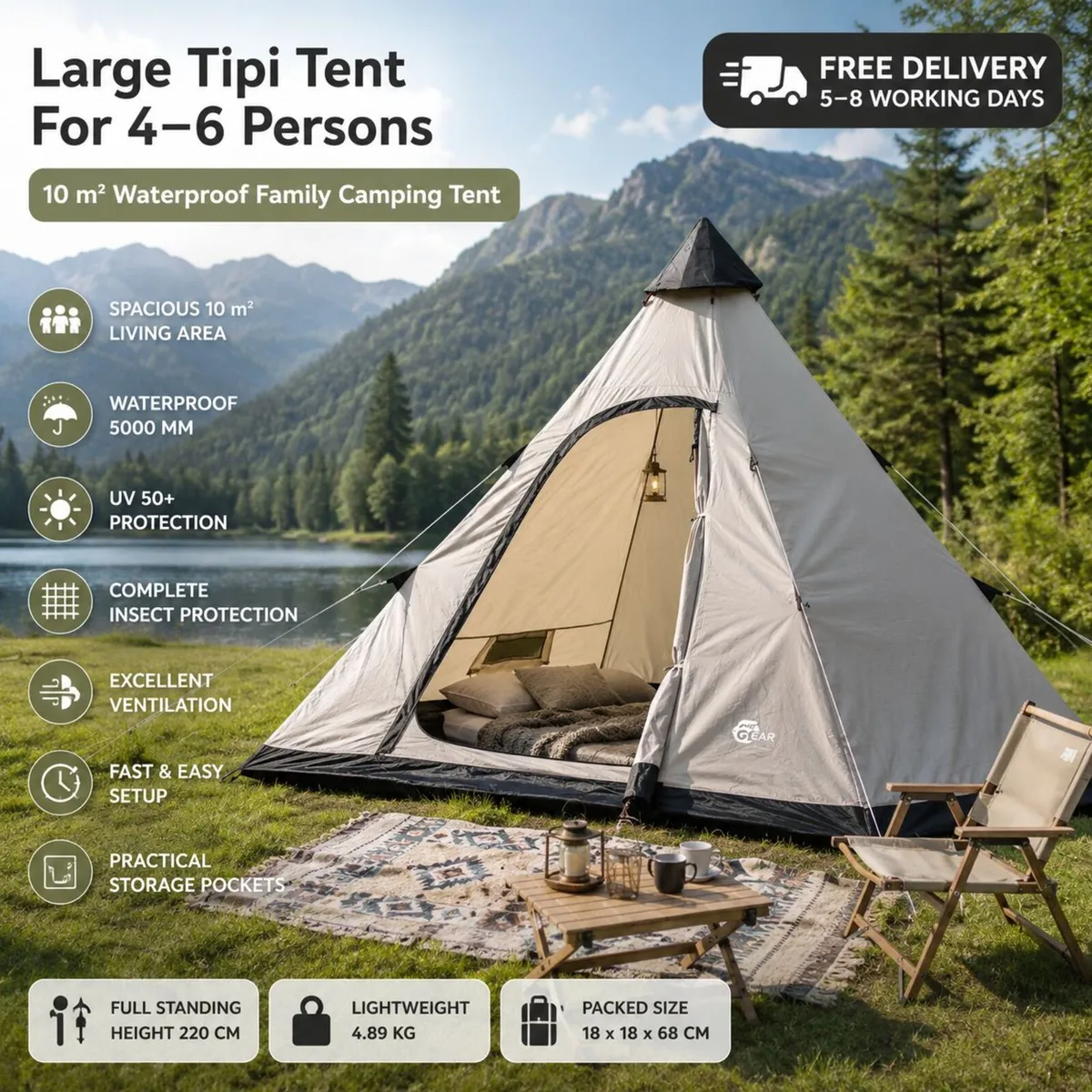 Tent tipi style - Image 1