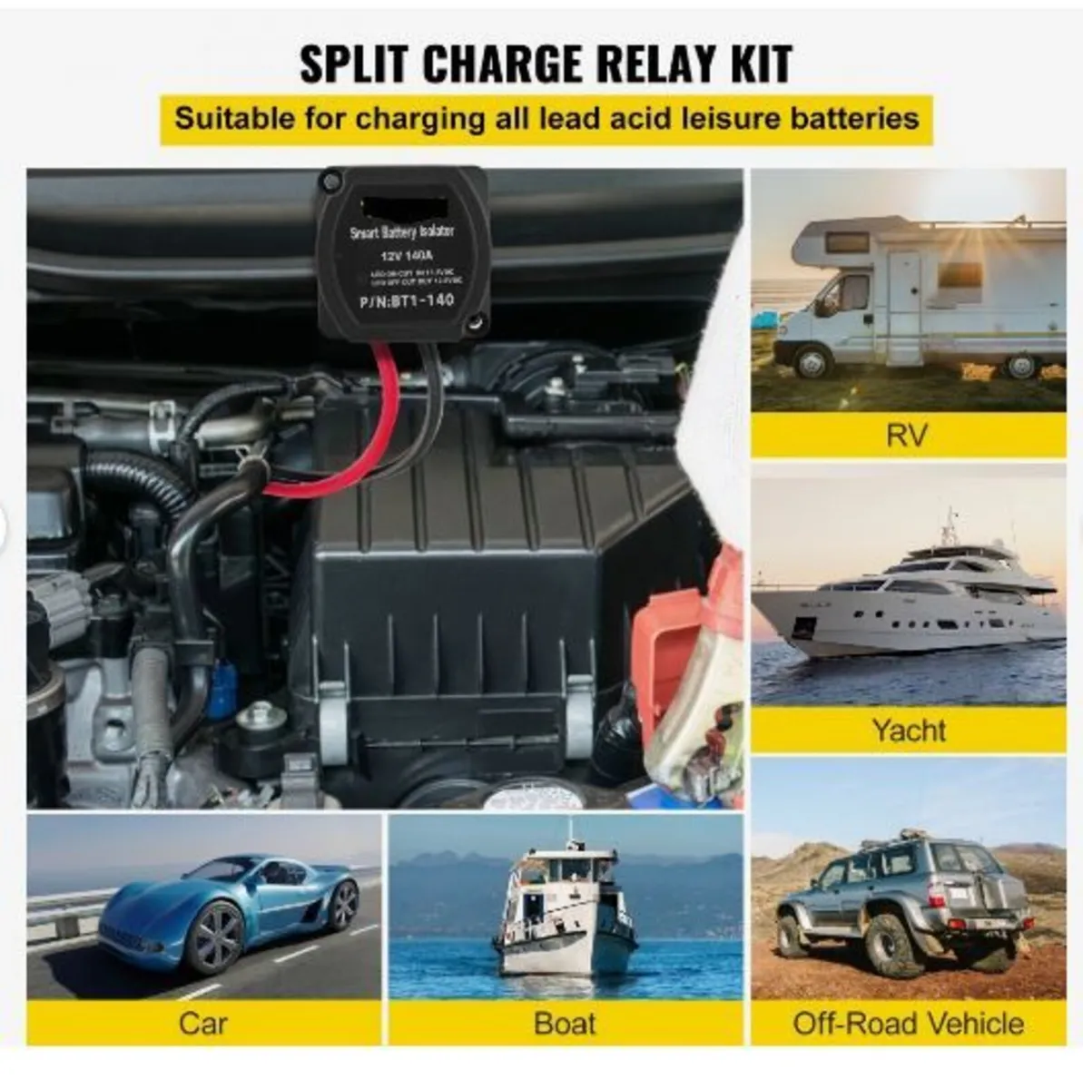 Split Charge Relay Kit, 6mtr 12V, Automatic - Image 3