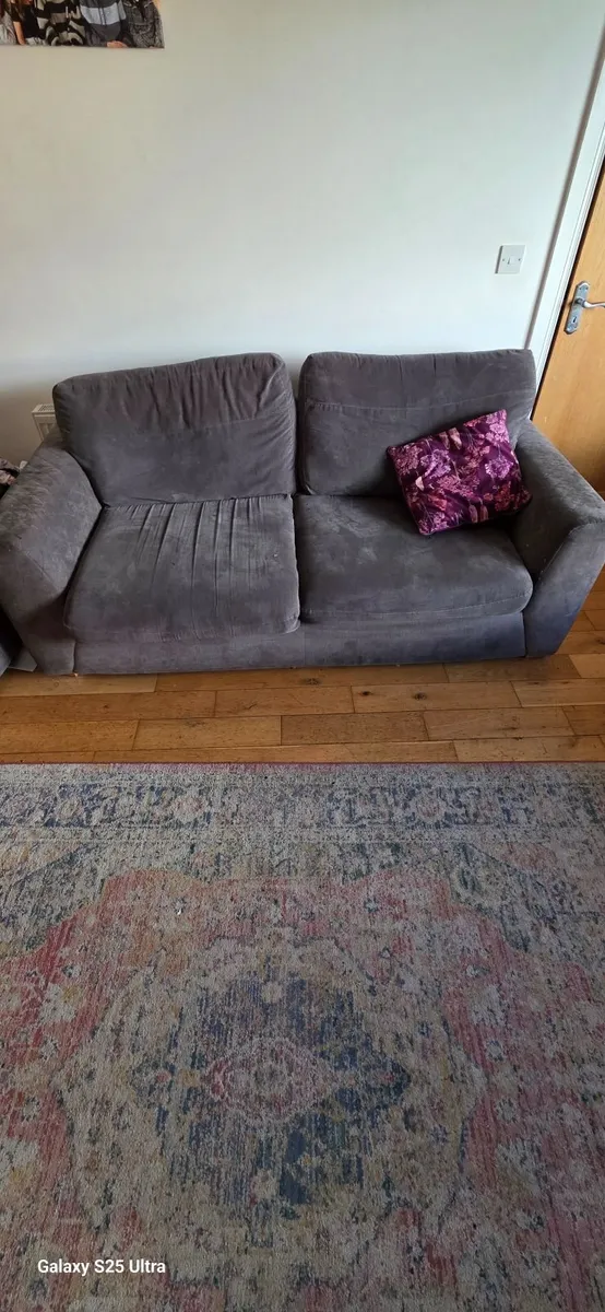 Two seater and three seater sofa and swivil chair - Image 2